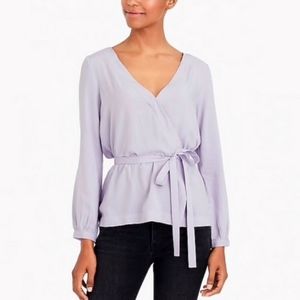 J. Crew Mercantile Lavender V-Neck Wrap Blouse Top Sz 00